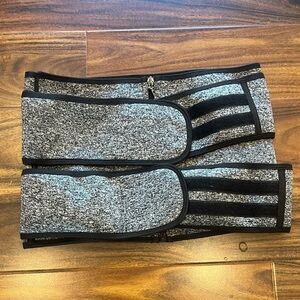 Grey Waist Shaper w/ Velcro Straps, Front Zipper & Stretchy Neoprene Fabric